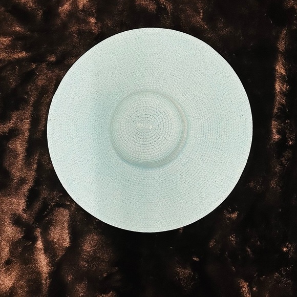 Natasha oversized wide brim off blue straw hat main image 11
